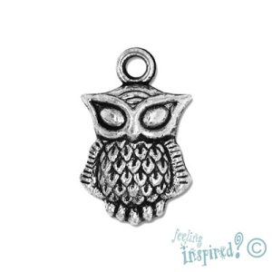 Metal owl charm - Qty: 20 pcs. - LF0305