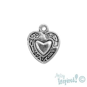 Metal heart charm - Qty: 38 pcs. - LF0316