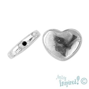 Metal heart bead - Qty: 15 pcs. - LF0319