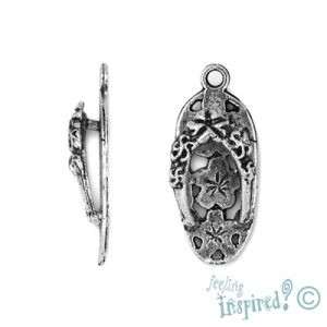 Metal flip flop charm - Qty: 14 pcs. - LF0338