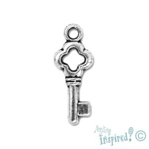 Metal key charm - Qty: 30 pcs. - LF0341