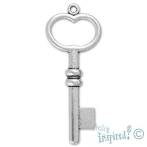 Metal key pendant 23mm x 54mm - Qty: 3 pcs. - LF0380