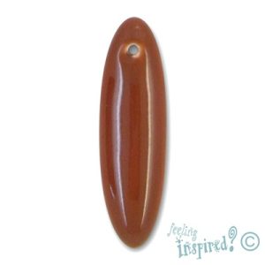 Oblong ceramic pendant -Brown- CR0606