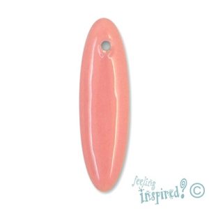 Oblong ceramic pendant -Pink- CR0625