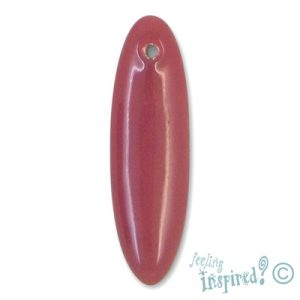 Oblong ceramic pendant -Dust Rose- CR0626