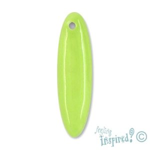 Oblong ceramic pendant - Lime Green - CR0627