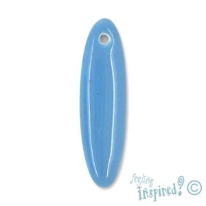 Oblong ceramic pendant -Light Blue- CR0629