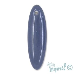 Oblong ceramic pendant -Steel Blue- CR0630