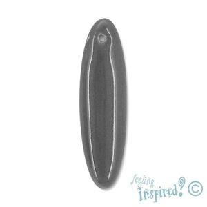 Oblong ceramic pendant -Mid Grey- CR0631