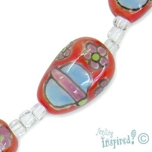 Ceramic shoe bead -Red - Qty: 10 pcs. - CR1065