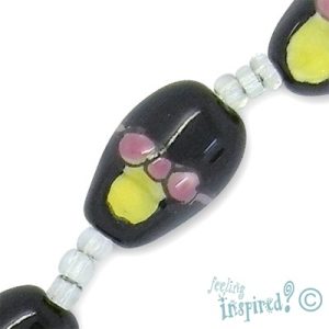 Ceramic shoe bead -Black - Qty: 10 pcs. - CR1066