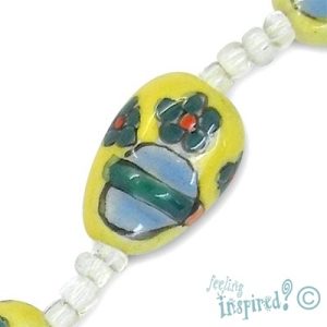 Ceramic shoe bead -Yellow - Qty: 10 pcs. - CR1067