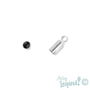 Leather end 2.9mm x 5mm + 3mm ring - Qty: 60 pcs. - FI7319