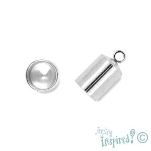 Leather end 7mm x 9mm + 3mm ring - Qty: 14 pcs. - FI7335