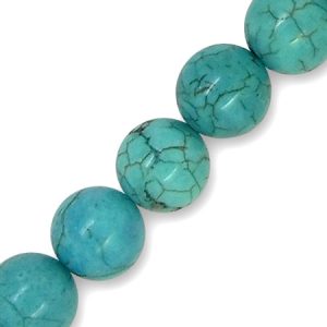 Simulated turquoise ball bead 10mm - Qty: 42 pcs. - GE1142