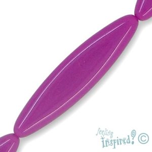 Flat oblong acrylic bead -Fuchsia - Qty: 7 pcs. - AB1392