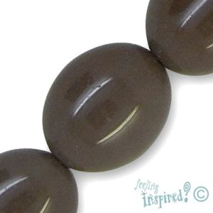Oval acrylic bead  -Dark Brown- Qty: 12 pcs. - AB1582