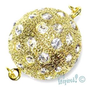 Diamante-set ball screw clasp 17mm - FI1115