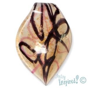 Foil glass leaf pendant - FB0781