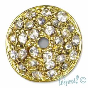 Diamante-set bead cap 16mm - Qty: 6 pcs. - FE0409