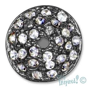 Diamante-set bead cap 16mm - Qty: 6 pcs. - FE0410