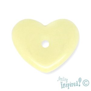 Flat acrylic heart bead Yellow - Qty: 32 pcs - AB1556