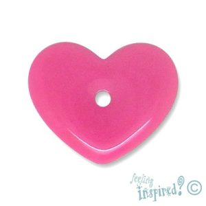 Flat acrylic heart bead Candy Pink - Qty: 32 pcs - AB1548