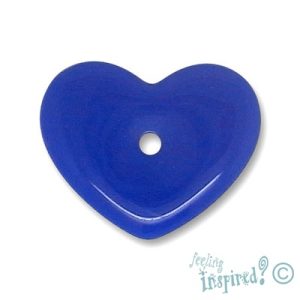 Flat acrylic heart bead Azure - Qty: 32 pcs. - AB1557