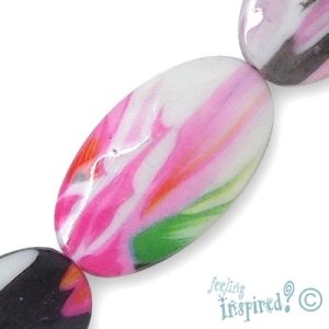 Oval faceted acrylic bead - Qty: 9 pcs. - AB1411
