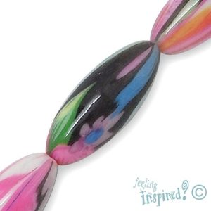 Oblong acrylic bead - Qty: 10 pcs. - AB1415