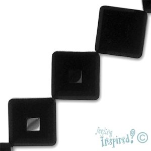Faceted flat diamond-shaped glass bead -Black- Qty: 15 pcs. - GB1331