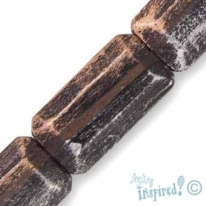 Rectangular faceted wooden bead - Qty: 8 pcs. - WB0027