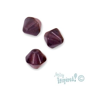 Faceted glass bicone bead 8mm -Plum - Qty: 41 pcs. - GB5149-8