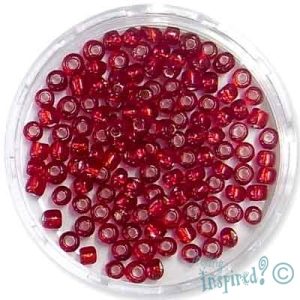 Silver-lined seed bead 8/0 -Red - Qty: 450g - EB0018