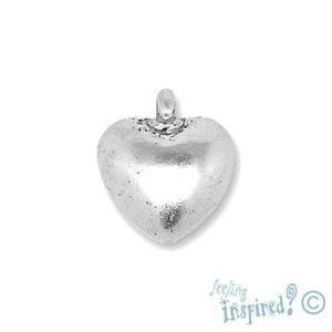 Metal heart charm 13mm x 15mm x 5mm - Qty: 16 pcs. - LF0431