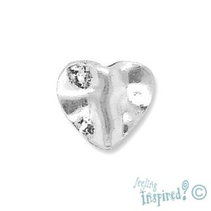 Beaten metal heart Bali bead - Qty: 20 pcs. - LF0426