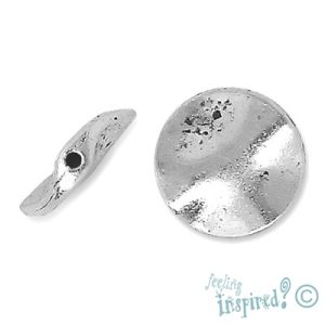 Round beaten metal Bali bead 15mm - Qty: 15 pcs. - LF0428
