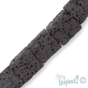 Pumice stone cube bead -Brown - Qty: 37 pcs. - GE0346