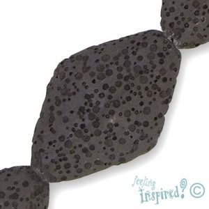 Diamond-shaped pumice stone bead - Qty: 12 pcs. - GE0358