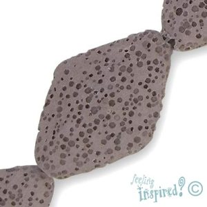 Diamond-shaped pumice stone bead - Qty: 12 pcs. - GE0363