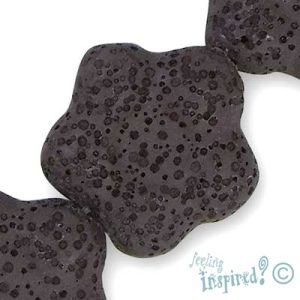 Pumice stone flower bead  -Brown- Qty: 15 pcs. - GE0370
