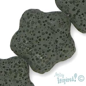 Pumice stone flower bead - Qty: 15 pcs. - GE0374