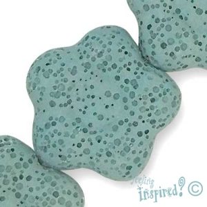 Pumice stone flower bead  -Turquoise- Qty: 15 pcs. - GE0371