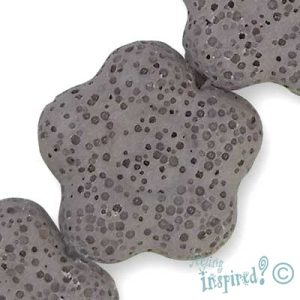 Pumice stone flower bead  -Purple- Qty: 15 pcs. - GE0375