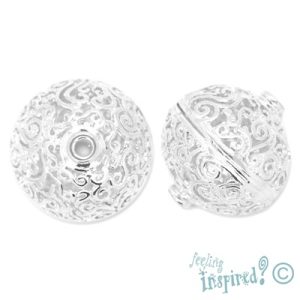 Filigree metal bead 27mm x 29mm - Qty: 2 pcs. - FI7350