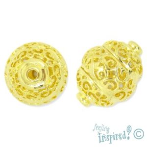 Filigree metal bead - Qty: 2 pcs. - FI7407