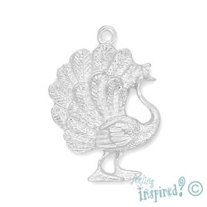 Metal peacock pendant - Qty: 2 pcs. - LF2002