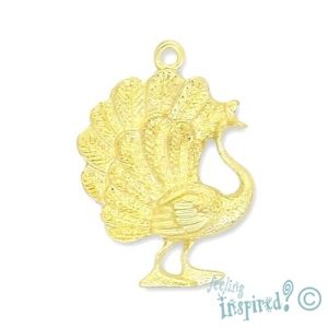 Metal peacock pendant - Qty: 2 pcs. - LF2003