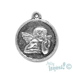 Metal cherub charm - Qty: 12 pcs. - LF0498