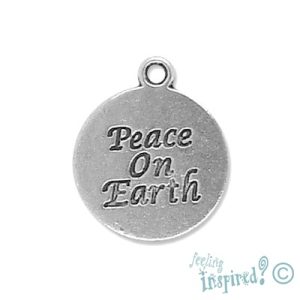 Metal 'peace on Earth' charm - Qty: 12 pcs. LF0472